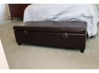 Leather Bedroom Storage Trunk Bed Bench