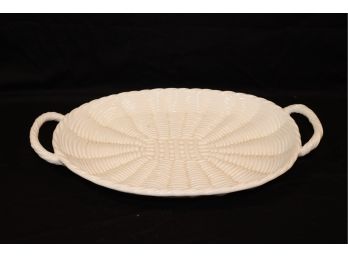 White Platter Over And Back Made In Italy (l-29)