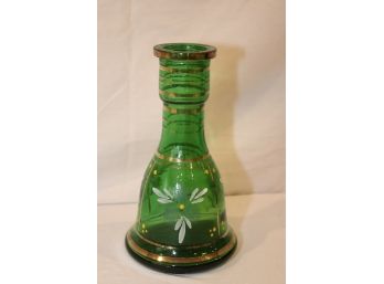 Vintage Green Glass Vase  (F-42)