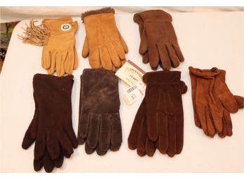 Women's Suede Winter Glove Lot. (L-14)