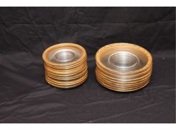 Vintage Gold Trim Clear Plates (L-40)