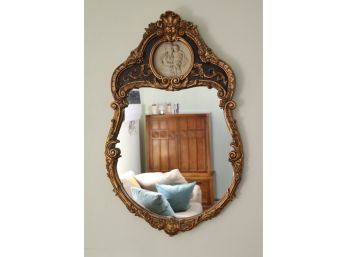 Ornate Gold Gild Framed Wall Mirror With Mother & Baby Plaque (U-2)