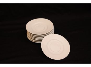 8 White Saucers Prelude Porcelain By Tienshan. (l-35)