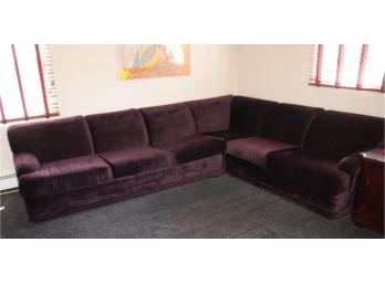 3 Piece Purple Sectional Couch Sleeper Sofa