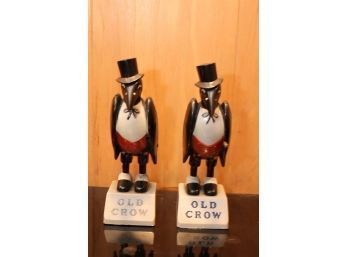 Pair Of Old Crow Penguin Bar Display. (M-12)
