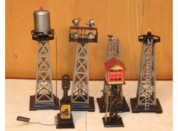 Vintage Marx Model Train WATER TOWER And Spot Lights