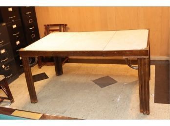 Vintage Ritts Co Original Fine Casual Furniture Bamboo Table W/ 1 Leaf (S-97)