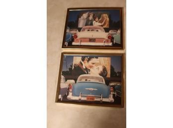 2 Framed Drive In Movie Pictures Wizard Of Oz & Gone With The Wind. (m-81)