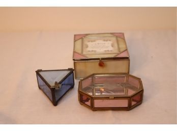 Glass Trinket Jewelry Boxes (S-39)