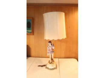 Vintage Porcelain Lamp With Shade