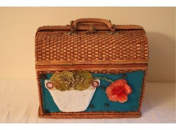 Vintage Jolles Original Flower Pot Basket Purse Bag (P-30)