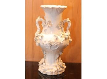 Vintage White Floral Vase