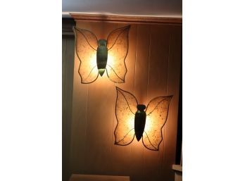 VINTAGE BUTTERFLY LIGHTS WALL LAMP BRASS SCONCE