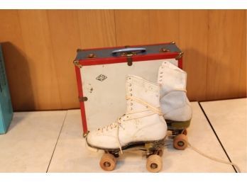 Vintage Roller Skates In Travel Case (P-91)