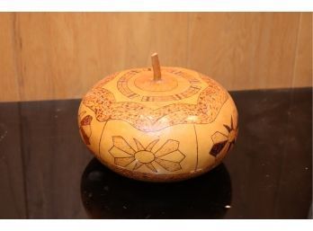 Vintage Carved Gourd Storage Box (M-22)