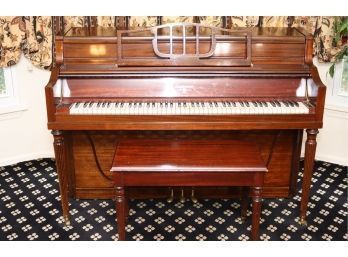 Vintage Hardman Peck & Co. Upright Piano With Bench And Sheet Music