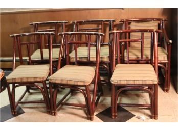 Set Of 6 Vintage Ritts Co Original Fine Casual Furniture Bamboo Chairs  (S-100)