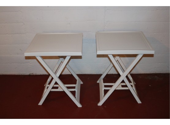 2 Plastic Folding Side Tables