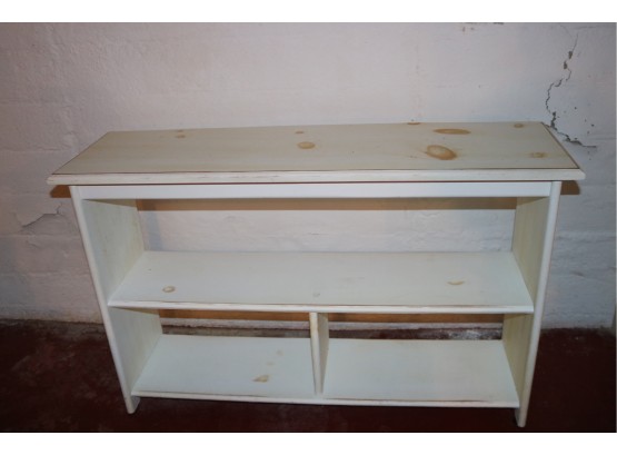 Vintage White Wooden Storage Table Shelves