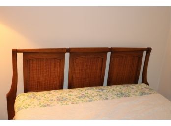 Vintage Ratan Pannel Queen/ Full Headboard And Frame