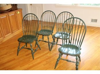 Set Of 4 Vintage Nichols & Stone Rockport Windsor Chairs
