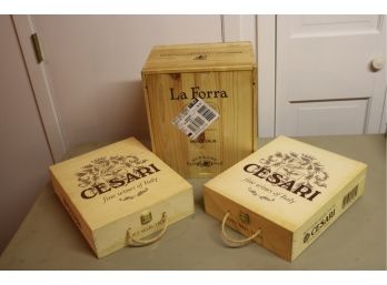 3 Wood Wine Boxes