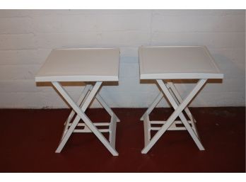 2 Plastic Folding Side Tables