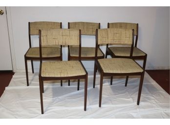 Set Of 5 Mid-Century Danish Modern Gudme Mobelfabrik Rosewood Dining Chairs