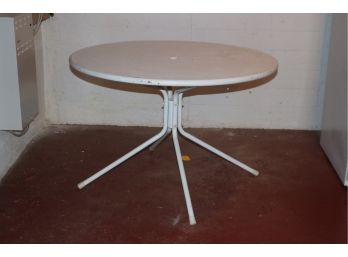 Vintage White Aluminum Patio Table 42' Wide
