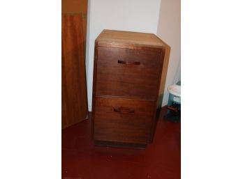 Vintage Wood 2 Drawer File Cabinet