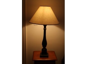 Vintage Green Wood Table Lamp