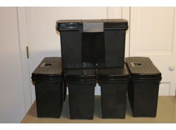 5 Plastic File Storage Boxes