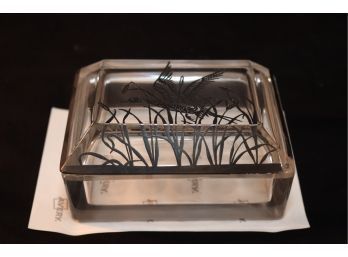 Glass Covered Trinket Box With Silver Duck (P-89)