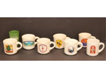 Set Of 7 Vintage Boy Scout Ceramic Coffee Mugs (BS-3)