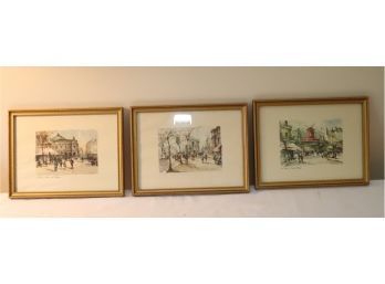 3 Framed Paris Prints   (P-34)