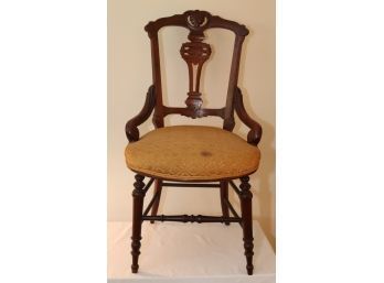 Antique Carved Wood Arm Chair (P-59)