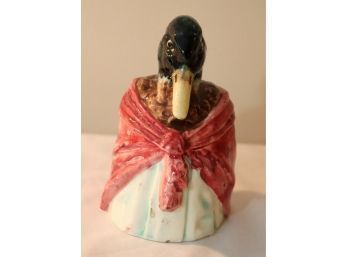 Rare Mallard Duck In Cloak Pipe Tobacco Jar Antique Pottery Humidor Austria, 1900's