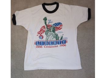 Vintage 1986 Statue Of Liberty Centennial T-Shirt, X-Large Ringer 1886-1986