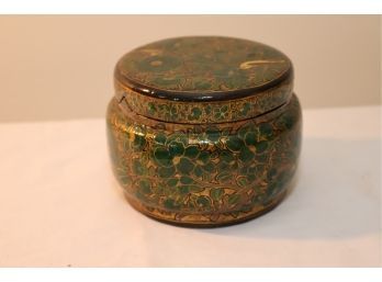Vintage Painted Brass Covered Jar