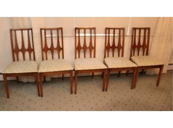 Vintage Broyhill Brasilia Mid Century Walnut Dining Chairs - Set Of 5