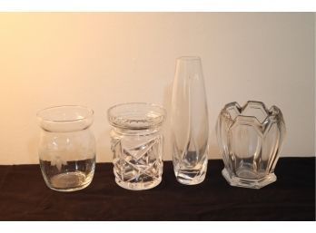 4 Assorted Glass Flower Vases (G-46)
