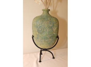 Fish Vase On Wrought Iron Stand (P-58)