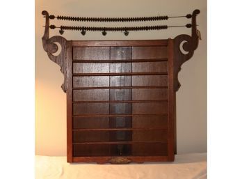 Antique Wallie Dorr Pool & Billiard Co. Wall Mounted Ball Rack With Score Keeper