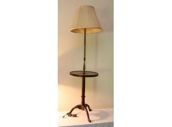 Frederick Cooper Wooden Table Floor Lamp With Shade. (H-38)