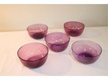 Purple Glass Bowls. (P-21)