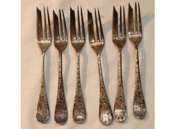 Set Of 6 Vintage Webster & Co. Fish Forks (H-4)