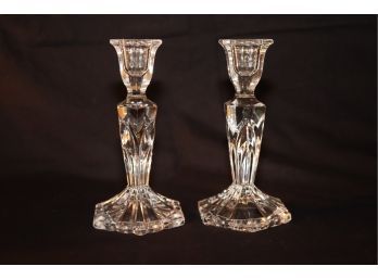 Vintage Glass Candlesticks  (H-24)