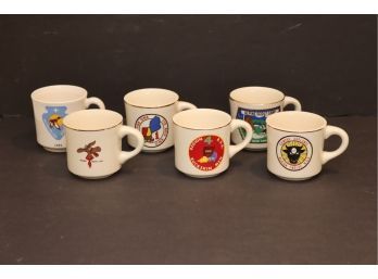 Set Of 6 Vintage Boy Scout Ceramic Coffee Mugs (BS-2)