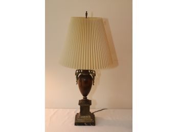 Vintage Frederick Cooper Lamps Wood Brass And Marble Table Lamp With Shade