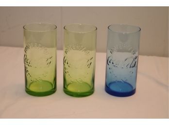 3 PROPERTY OF COCA COLA GLASSES